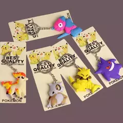 Pokemon chaveiro pikachu anime figura de ação brinquedo kawaii dos desenhos animados moda charmander psyduck boneca chaveiro saco carro pingente presente do miúdo - Wolf Magazine