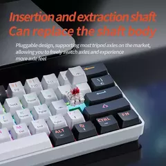MUCAI-MK61 USB Teclado Mecânico Gaming, Interruptor Vermelho, RGB Backlit, Hot Swappable, 61 Chaves, Com Fio, Cabo Destacável - Wolf Magazine