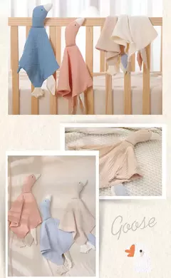 Imagem do Bebê Segurança Cobertor Macio Algodão Musselina Consolador para Recém-nascido Infantil Dormir Snuggle Toy Stuffed Animal Acalme Appease Toalha