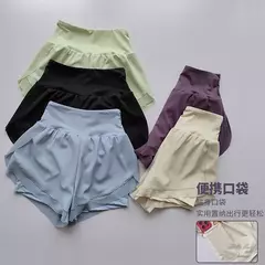 2 em 1 malha shorts esportivos para mulheres, secagem rápida, respirável, cintura alta, corrida, ioga, verão, 2024 - comprar online