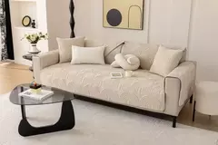 Luxo Chenille Sofa Cover para sala de estar, tapete anti-derrapante, almofada do sofá, toalha, Anti-Cat Scratch, Jacquard, Chaise Longue, 1Pc - Wolf Magazine