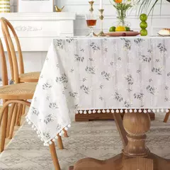 Toalha de mesa de algodão pequena margarida para decoração, estilo coreano, retângulo, para cozinha, casamento, sala de jantar