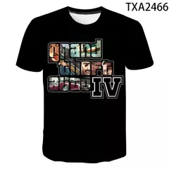 Imagem do 3D Grand Theft Auto imprimindo camisetas para homens e mulheres, camiseta gráfica do Game Gta 45, tops de mangas curtas, camisetas para crianças, verão, novo