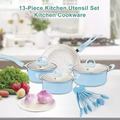 Conjunto de panelas e panelas antiaderentes, utensílio de cozinha, panelas, presentes para amigos e familiares, 13 peças - comprar online