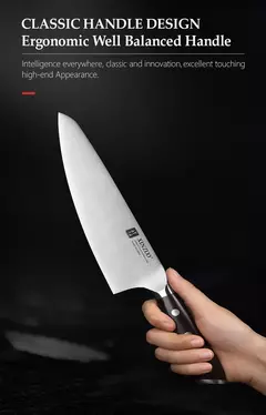 XINZUO-Stainless Steel Kitchen Knives Set, Bloco de Alto Carbono, Ebony Handle, Cutelo, Peixe, Legumes Slicing Knife, 7Pcs na internet