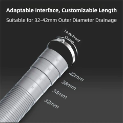 Mangueira de drenagem de máquina de lavar, flexível, 1m, 3m, 5m, eva, flexível, máquina de lavar louça, tubo de extensão, arruela ondulada, tubo de descarga - Wolf Magazine