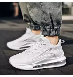 Moda masculina sapatos casuais almofada de ar tênis de corrida nova moda respirável fundo macio masculino tênis casuais sapatos de luxo