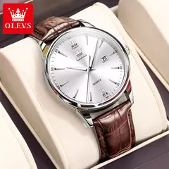 OLEVS-Relógios de luxo high-end para homens, relógios originais de aço inoxidável, marca top, relógio de quartzo, relógio manual, moda - comprar online