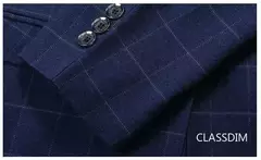 Blazers xadrez azul casual slim fit masculino, jaquetas de negócios, roupas formais, casacos masculinos, novos, primavera, outono, tamanho 4XL - comprar online