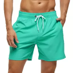 Escadch-Shorts Masculina Clássico Cor Sólida Malha Respirável de Forro com Bolsos com Zíper, Moda Banho Verão, Calções de Ginástica, 2022 - loja online