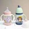 Garrafa de desenho animado para alimentação de bebês recém-nascidos, sem BPA, à prova de queda e vazamento, 240ml
