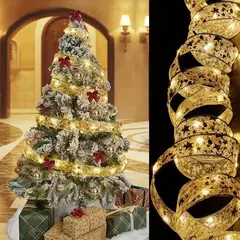 Imagem do LED Ribbon Fairy Lights para Natal, enfeites de árvore de Natal, decoração, DIY Bows, String Light, Ano Novo, 2025, 2025