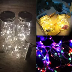 Imagem do Fairy LED Lights String com Botão, 3 Modos, Guirlandas, Bateria, Enfeite de Natal, Festa de Casamento, Árvore de Natal, Decoração de Ano Novo