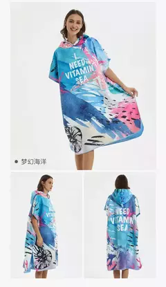 Imagem do HOTMANGO-Toalha Poncho de Microfibra, Traje Surf Beach, Roupete de Banho com Capuz, Atividades Impermeáveis, Homens e Mulheres Adultos