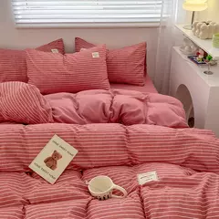 Conjunto de cama estilo xadrez, capa de edredom para pele, lençol fronha, roupa de cama de casa, solteiro, completo, queen, king size - loja online