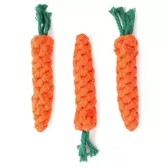 Imagem do 1pc pet nó brinquedo para cão e gato forma cenoura cão mastigar brinquedos corda de algodão brinquedos para cães internos brinquedos do gato acessórios do cão