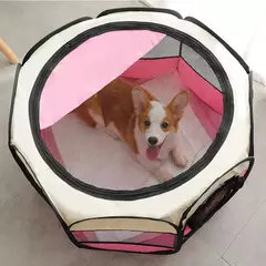 Tenda portátil para animais de estimação, canil octogonal, gaiola para gatos, gaiola para cães pequenos, quatro estações, sala de entrega universal para gatos