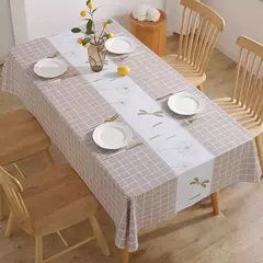 Imagem do Impermeável Retangular Poliéster Toalha De Mesa, Padrão De Estilo Conciso, Decoração De Casa Moderna, Cozinha, Sala De Estar, Festa De Casamento