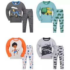 Conjunto de pijamas de manga comprida para meninos, pijamas infantis para crianças, inverno, tamanho 2 a 9 anos - comprar online