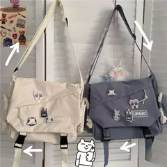 Imagem do Bolsa Crossbody Japonesa de Grande Capacidade para Mulheres, Bolsas de Nylon, Ombro, Workwear Retro, Carteiro Bolsas