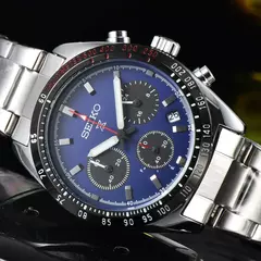 Seiko-Relógio de pulso de quartzo não mecânico masculino, cronógrafo multifuncional, negócios, casual, esportes, marca de luxo, moda, venda quente - Wolf Magazine