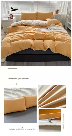 Conjunto de colcha de algodão lavada para dormitório estudantil, cama estilo japonês quadriculada outono e inverno, 4 unid - comprar online