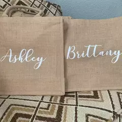 Saco de praia serapilheira com nome personalizado para damas de honra, bolsa de dama de honra, presente de casamento - comprar online