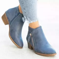 Ankle boots com salto quadrado para as mulheres, ankle boots com plataforma, sexy, cáqui, moda, novo, para o outono e inverno, 2024 - comprar online
