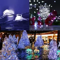 Impermeável cobre fio LED String Lights, Solar Power Lamp, jardim ao ar livre, casamento, festa de Natal, guirlanda, fada, 100 - comprar online