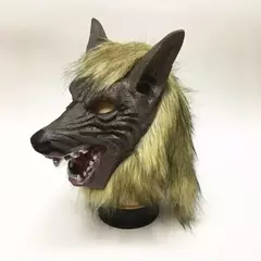Imagem do Máscara de festa do lobisomem para homens e mulheres, luvas de lobo, Cosplay, Halloween, Látex, Borracha, Cabeça, Cabelo, Assustador