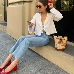 Camisas casuais de linho com renda para mulheres, oco, gola V, blusas de manga comprida, tops para senhora, streetwear, novo, primavera, 2022 na internet