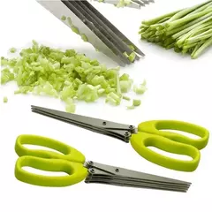 Tesoura de Cozinha Multi-Camada, Cortador Vegetal De Aço Inoxidável, Cebolinha Herb, Laver Spices, Cooking Tool, Cut Kitchen Accessories na internet