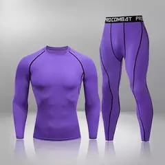 Imagem do Conjunto de Roupa Interior de Compressão Térmica Masculina, Roupa de Treino Apertada, Treino, Corrida, Fitness, Desporto, Ginásio, Roupa Desportiva