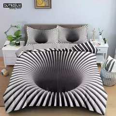 Psicodélico Impressão Digital Conjunto de cama para adultos, 3D Capa de edredão, microfibra, solteiro, rainha, rei, gêmeo, tamanho completo