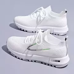 Tênis de malha para mulheres, Tênis de caminhada respirável, Sapatos brancos confortáveis, Tênis casuais, Calçado da moda - comprar online