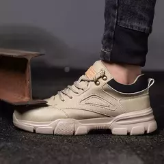 Sapatos de segurança de trabalho botas de segurança masculinas anti-esmagamento sapatos de trabalho com biqueira de aço botas de trabalho anti-facada tênis de segurança masculino - comprar online