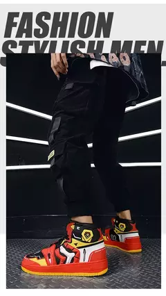 EVA Anime Joint Limit Sapatos de cano alto estilo casal tênis de basquete masculino esportes casuais sola de borracha respirável sapatos de verão - comprar online