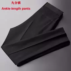 Calças casuais para homens, calças finas, calças brancas, terno masculino, anti-rugas, calças de alto grau de 9 pontos, 2023 - comprar online