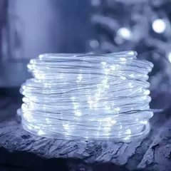Luz solar exterior da corda, decoração impermeável do Natal do jardim, guirlanda do Natal, luz da corda do tubo, tira fada, 32m, 22m, 12m, 7m