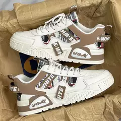 Sapatilhas de skate de couro masculinas, sapatos casuais, esportes de corrida ao ar livre, caminhada, tênis, designer de plataformas, verão na internet