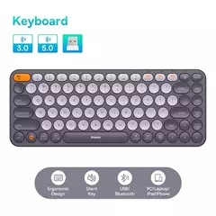Baseus-Teclado Ergonômico Sem Fio, 2.4G, Bluetooth 5.0, Keycap Numérico, Office Game, Tablet, PC, iPad, MacBook, Laptop - comprar online