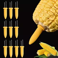 Garfo de milho para churrasco em aço inoxidável, Portadores de milho portáteis, Agulha de milho anti-escaldante, Espiga de milho, Ferramenta de churrasco duplo, 10pcs - comprar online