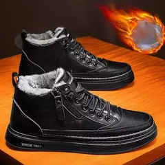 Botas de neve retrô de pelúcia antiderrapante masculina, sapatos quentes de algodão, moda clássica, confortável, esportes ao ar livre, casual, inverno, novo, 2024 - comprar online