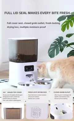 Imagem do Alimentador automático para animais de estimação, 5l, com câmera, alimentador automático para gatos, dispensador inteligente de comida para cães, temporizador wi-fi, tigela de alimentação de aço inoxidável (sem plugue 5v 2a)