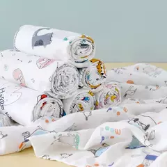 Bebê recém-nascido Swaddle Blanket, Algodão De Musselina De Duas Camadas, Gaze De Banho Infantil, Envoltório Infantil, Capa Do Carrinho, Macio, 110x120cm na internet