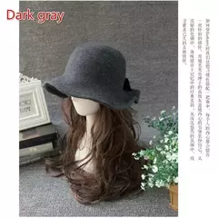 Chapéu de lã de bowknot vintage feminino, Fedoras para senhoras, cúpula de feltro para casamento Igreja Jazz, boné feminino elegante, outono e inverno - loja online