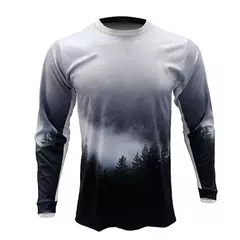 Imagem do Camisa de manga longa dos homens passeio ao ar livre, proteção UV, cenário natural, alta qualidade ir pesca camisa, top Oneck