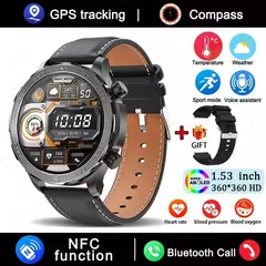 Relógio Inteligente de Chamada Bluetooth para Homens, Huawei AMOLED, Tela Grande HD, Frequência Cardíaca, NFC, IP68 Impermeável, GPS, Relógio Esportivo, Novo, 2022