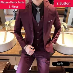Terno de escritório formal masculino, terno fino casual masculino, vestido de noiva, moda boutique, monocromático, colete noivo, noivo - comprar online