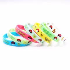 Imagem do Pokemon pikachu figuras brilho pulseira de silicone anime brinquedos pulseira pulseiras cosplay acessórios meninos menina festa aniversário presente